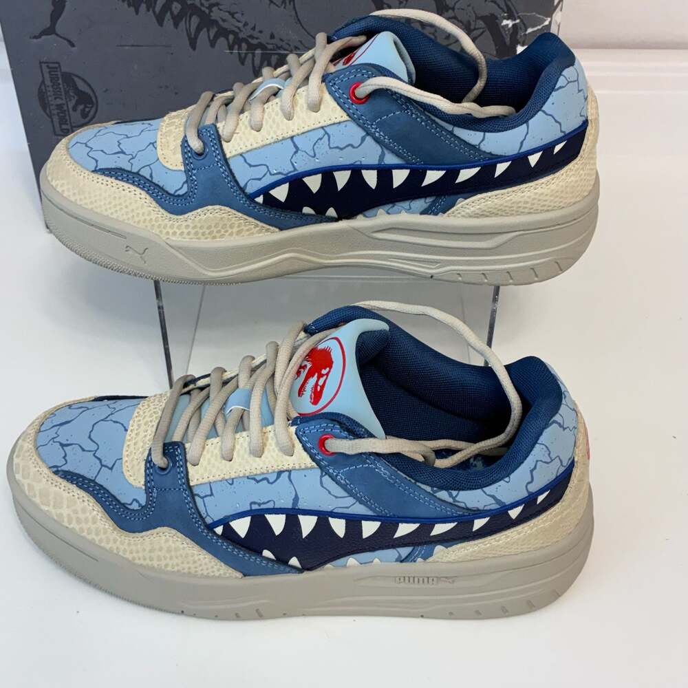 PUMA x Jurassic World Rebound Retro Sneakers Seafoam-Navy-Creamy Vanilla - Picture 4 of 12